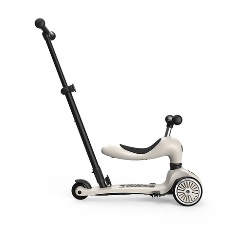 SCOOTANDRIDE - Highwaykick 1 Push and Go 2in1 Ride-on and Scooter with Handle for 1-5 Years, Miffy Ash
