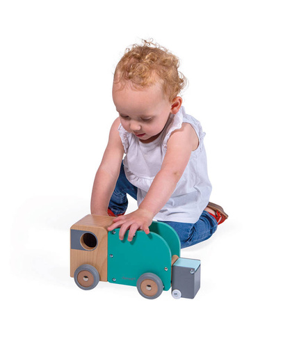 Janod - Wooden garbage truck Bolid 2+
