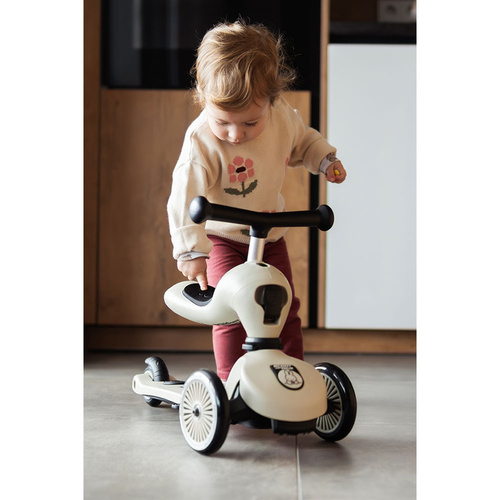 SCOOTANDRIDE - Highwaykick 1 Push and Go 2in1 Ride-on and Scooter with Handle for 1-5 Years, Miffy Ash