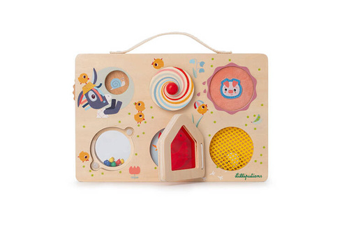 LILLIPUTIENS Wooden manipulation board with Farma suitcase 12 m+
