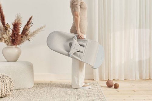 BABYBJORN - Bouncer Bliss - Light grey frame, 3D Jersey, Light beige + Toy Googly Eyes Pastels