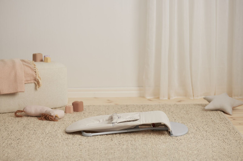 BABYBJÖRN - Bouncer Balance Soft Woven/Jersey Tri Fabric, Light Beige + Toy Googly Eyes