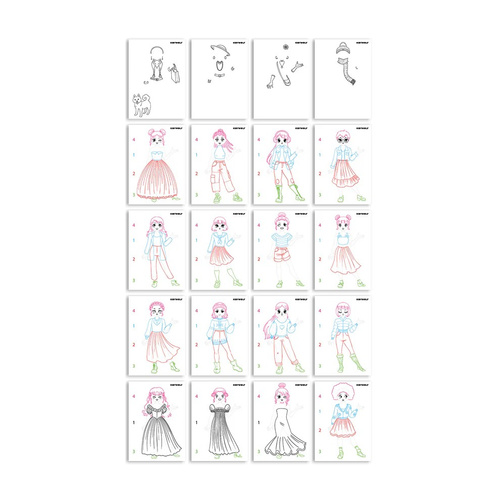 Kidywolf – illuminated fashion drawing learning tablet KIDYDRAW-PRO Fashion, pink