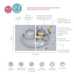 EZPZ - A silicone plate with a Happy Mat 2in1 washer in pastel gray