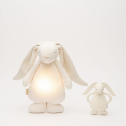 MOONIE - Natural rubber rabbit teether - CREAM