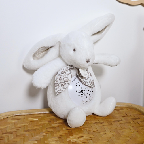 DOUDOU - musical projector night light Lapin Doudou Projection, Doudou et Compagnie, 19 cm, white