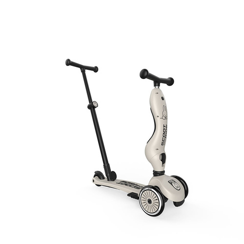 SCOOTANDRIDE - Highwaykick 1 Push and Go 2in1 Ride-on and Scooter with Handle for 1-5 Years, Miffy Ash