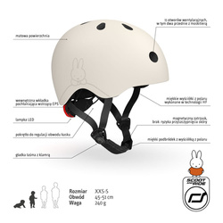 SCOOTANDRIDE - XXS-S helmet for children 1-5 years, Miffy Ash