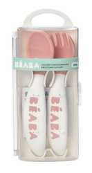 Beaba - Plastic cutlery in a case nude