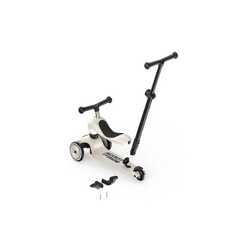 SCOOTANDRIDE - Highwaykick 1 Push and Go 2in1 Ride-on and Scooter with Handle for 1-5 Years, Miffy Ash