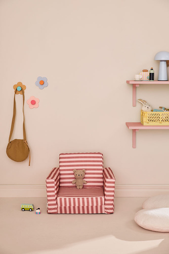 KID'S CONCEPT - striped foldable armchair, clay pink