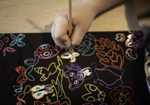 Janod - Creative set for scratching Animals of the world 5+