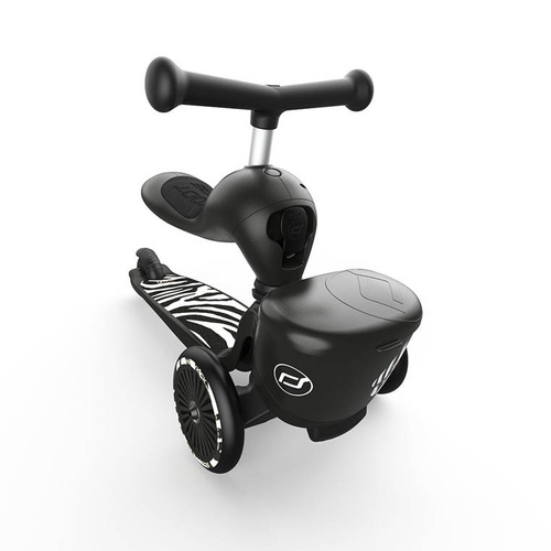 SCOOTANDRIDE Highwaykick 1 Lifestyle 2w1 Jeździk i hulajnoga z zamykanym schowkiem 1-5 lat Zebra