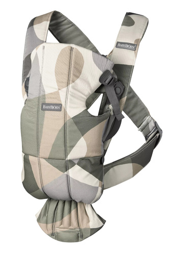 BABYBJÖRN - Baby Carrier MINI Cotton, Khaki/Green Print