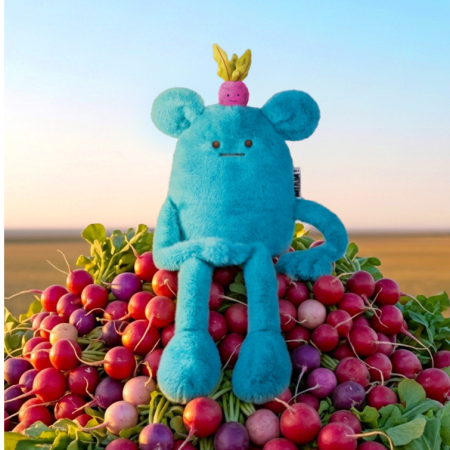 DOUDOU - MIAM! Billie Radish, 40 cm, blue radish