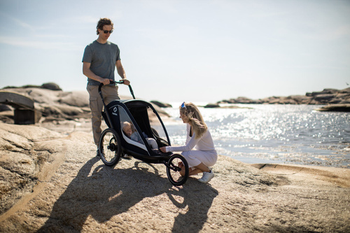 Hamax - Bike trailer for kids  BREEZE ONE + Jogger wheel - Navy/cream