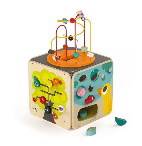 Janod - Multifunctional educational cube with a large loop