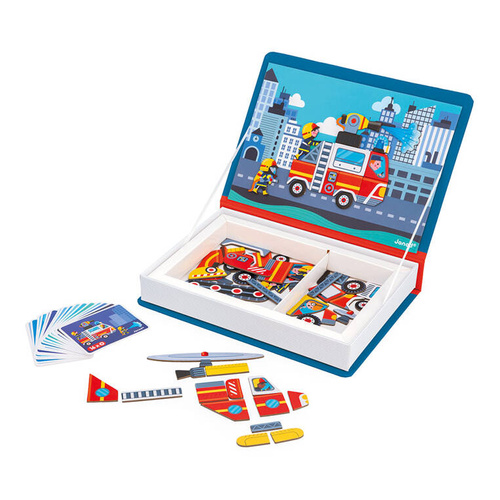 Janod - Magnetic puzzle Fire brigade Magnetibook 3-8 years