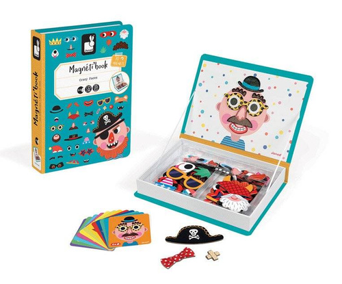 Janod - Magnetic puzzle Funny faces Boy Magnetibook collection 2018