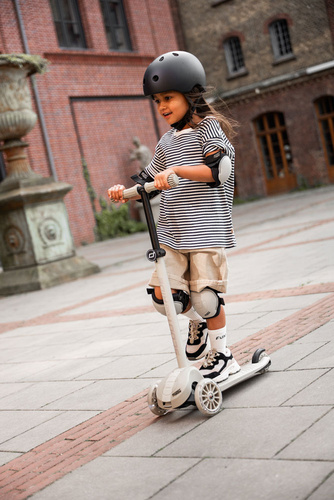 SCOOTANDRIDE - Highwaykick 3S - scooter with 2-in-1 control system and LED wheels, foldable 3+, ash