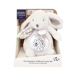 DOUDOU - musical projector night light Lapin Doudou Projection, Doudou et Compagnie, 19 cm, white