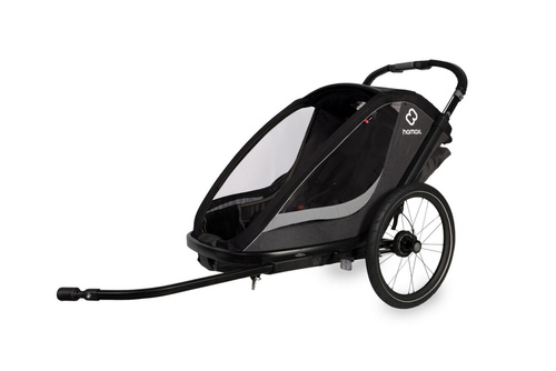 Hamax - Bike trailer for kids COCOON + Jogger wheel , double - Grey/black