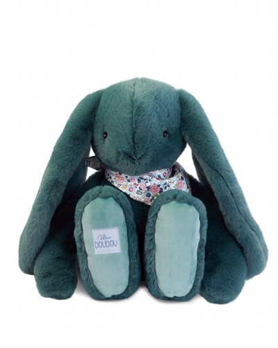 DOUDOU – Lapin Fleurette plush rabbit by Doudou et Compagnie, 50 cm, eucalyptus green