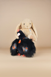 DOUDOU – Poulette plush chicken, Histoire d'Ours, 28 cm, black