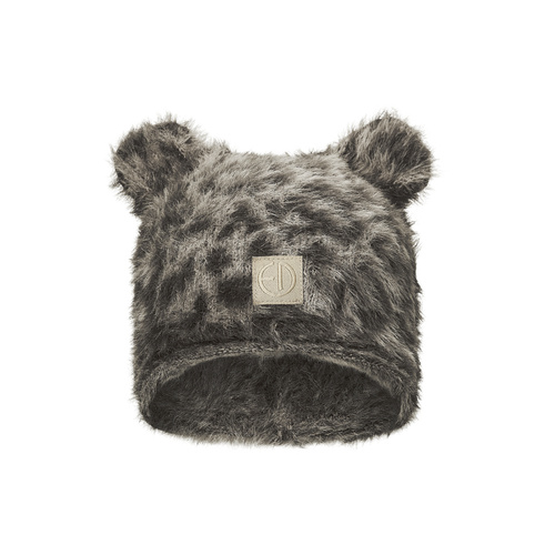 ELODIE DETAILS - winter hat, Furry Knit Beanie, Le Leopard, 2-3yr