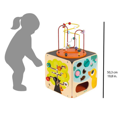 Janod - Multifunctional educational cube with a large loop