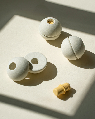 MODU - 3x Foam Ball, sand grey / honey yellow