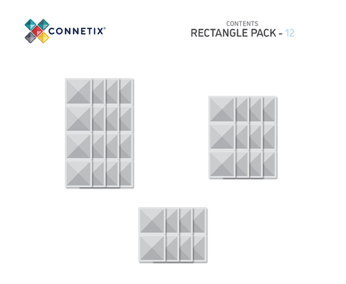 CONNETIX - Clear Rectangle Pack - 12 pc.