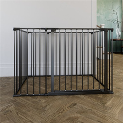 DogSpace - Max Multi Expandable Dog Pen Rectangle With Gate, Black (70x102cm)