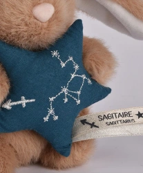 DOUDOU – DOUDOU ASTRO plush rabbit with zodiac sign, Doudou et Compagnie, 12 cm, Sagittarius