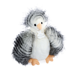 DOUDOU – Poulette plush chicken, Histoire d'Ours, 20 cm, white and grey