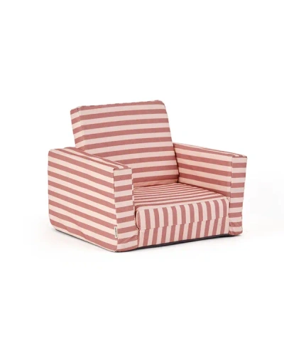 KID'S CONCEPT - striped foldable armchair, clay pink