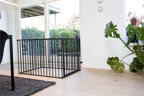 DogSpace - Max Multi Expandable Dog Pen Rectangle With Gate, Black (70x102cm)
