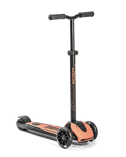 SCOOTANDRIDE - Highwaykick 5 LED - Folding scooter with light-up wheels 5+ Peach