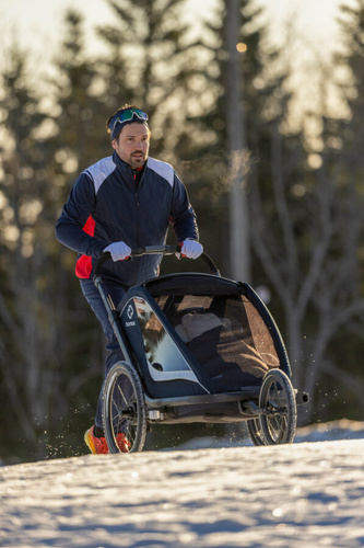 Hamax - Bike trailer for kids COCOON + Jogger wheel , double - Green/black