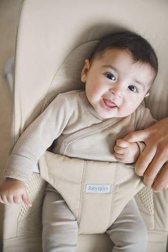 BABYBJÖRN - Bouncer BLISS Woven/Jersey Tri Fabric, Light Beige
