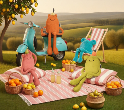 DOUDOU - MIAM! Britney Pear, 60 cm, pink pear