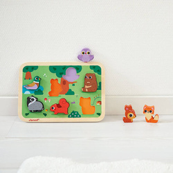 Janod - Puzzle drewniane 3D Las 7 el.,18 m+