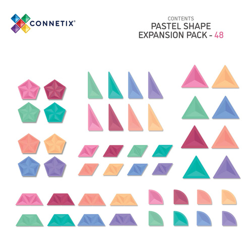 CONNETIX - Pastel Shape Expansion Pack 48 pc