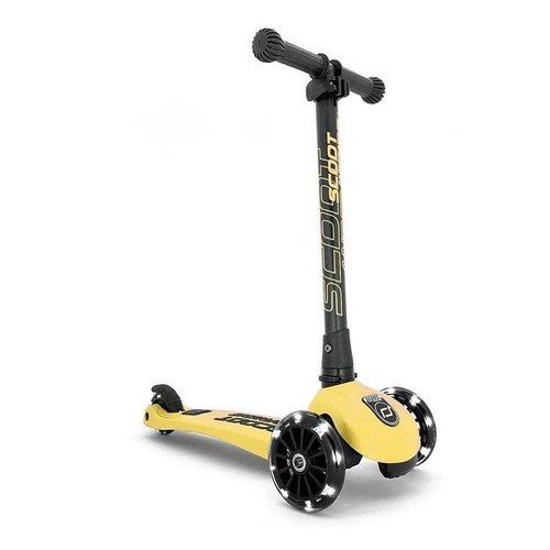 SCOOTANDRIDE - Highwaykick 3 LED - Folding scooter with light-up wheels 3+ Lemon