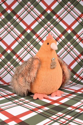 DOUDOU - przytulanka kurka Madame Poule XXL, Histoire d'Ours, 50 cm, orange