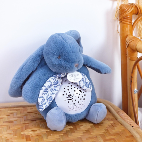DOUDOU - musical projector night light Lapin Doudou Projection, Doudou et Compagnie, 19 cm, blue