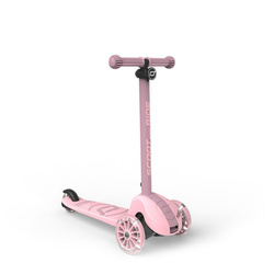 SCOOTANDRIDE - Highwaykick 3S - scooter with 2-in-1 control system and LED wheels, foldable 3+, rose