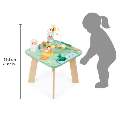Janod - Multifunctional wooden educational table Meadow 12 m +