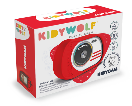 Kidywolf - KIDYCAM - digital camera for children, waterproof, red
