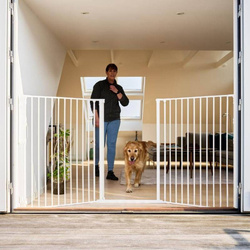 DogSpace - Rocky L Extra Tall Multi Expandable Dog Gate, White (90-221cm)